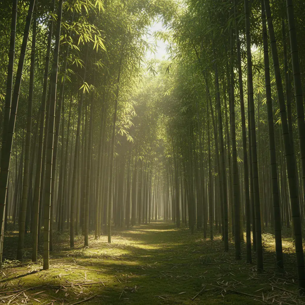 Lush bamboo forest